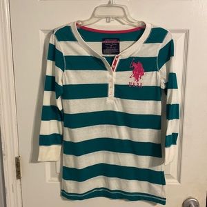 Green / White USPA long sleeve